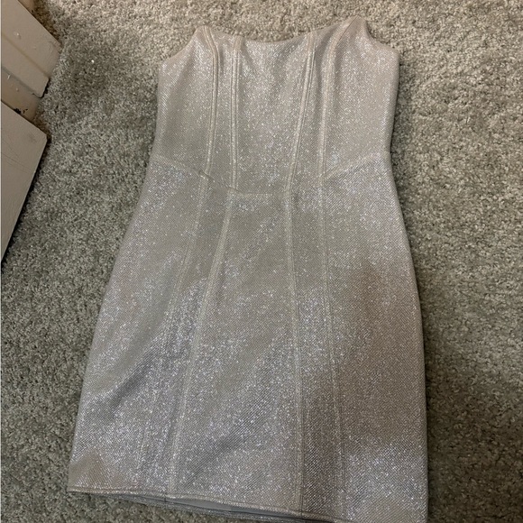 White Fox Sparkly Strapless Dress - Picture 4 of 5